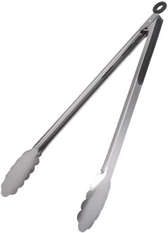 304 Roestvrij Staal Keuken Tang Geborsteld Staal Voedseltangen Met Ergonomische Grip Metalen Keuken Tang Barbecue Koken