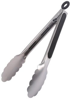 304 Roestvrij Staal Keuken Tang Geborsteld Staal Voedseltangen Met Ergonomische Grip Metalen Keuken Tang Barbecue Koken