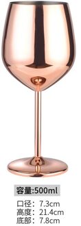 304 Roestvrij Staal Koper Plated Single Layer Beker Cocktail Cup 500Ml Wijn Cup Drum Tumbler Champagne Beker Wijn Glas set