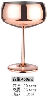 304 Roestvrij Staal Koper Plated Single Layer Beker Cocktail Cup 500Ml Wijn Cup Drum Tumbler Champagne Beker Wijn Glas set