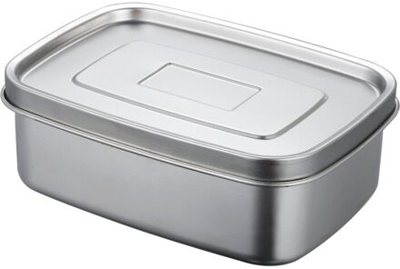 304 Roestvrij Staal Lunchbox Voedsel Container Bento Box Voor Kinderen Volwassen Double Layer Grote Capaciteit Servies Voedsel Opbergdoos 1000ml Fresh doos