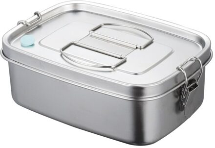 304 Roestvrij Staal Lunchbox Voedsel Container Bento Box Voor Kinderen Volwassen Double Layer Grote Capaciteit Servies Voedsel Opbergdoos 1000ml Lunch doos