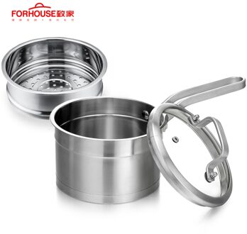 304 Roestvrij Staal Melk Pot 2 Laag Non-stick Mini Soeppan Met Deksel Inductie Universele Kachel Toepassing Kookgerei