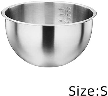 304 Roestvrij Staal Mengen Kommen Met Schaal Diepe Mengkommen Diepe Mengen Ei Kommen Keuken Metalen Kom Voor Bakken Salade Diameter 16cm