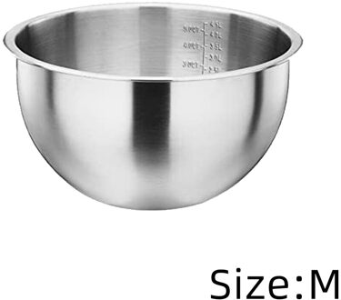 304 Roestvrij Staal Mengen Kommen Met Schaal Diepe Mengkommen Diepe Mengen Ei Kommen Keuken Metalen Kom Voor Bakken Salade Diameter 20cm