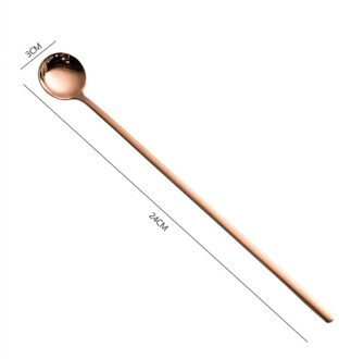 304 Roestvrij Staal Mengen Roeren Lepel Creatieve Lange Handvat Dikker Kleine Lepel Dessertlepel Koffie Ijs Lepels Cucharas roos goud