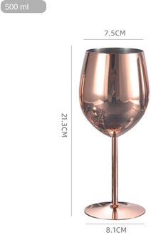 304 Roestvrij Staal Rode Wijn Glas Zilver Rose Goud Bekers Sap Drinken Champagne Goblet Party Bar Keuken Gereedschap WF1021 roos goud-L