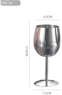 304 Roestvrij Staal Rode Wijn Glas Zilver Rose Goud Bekers Sap Drinken Champagne Goblet Party Bar Keuken Gereedschap WF1021 siliver-S