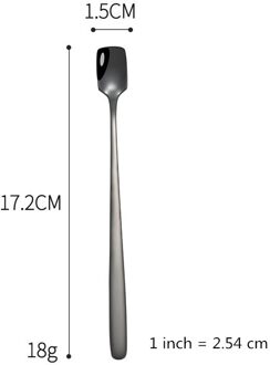 304 Roestvrij Staal Vierkante Kop Spoongolden Koffie Roeren Lepel Creatieve Lange Handvat Bar Ijs Lepel Dessert Spooncool Thee Lepel HSCK