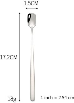 304 Roestvrij Staal Vierkante Kop Spoongolden Koffie Roeren Lepel Creatieve Lange Handvat Bar Ijs Lepel Dessert Spooncool Thee Lepel YSCK