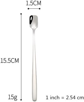 304 Roestvrij Staal Vierkante Kop Spoongolden Koffie Roeren Lepel Creatieve Lange Handvat Bar Ijs Lepel Dessert Spooncool Thee Lepel YSDK