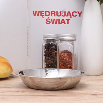 304 Roestvrij Stalen Ronde Schotel Dikker Huishoudelijke Ondiepe Plaat Voor Keuken Restaurant Hotel (14Cm) Size 4