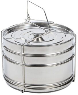 304 Rvs Double-Layer Stoom Rooster, Stapelbaar Stoomboot Insert, Met Slin