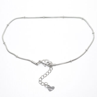 304 Rvs Enkelband Voor Vrouwen Zilver Kleur Ronde Zomer Strand Enkelbandje Armband Op De Been Vlinder Barefoot , 1 Stuk