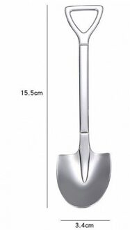 304 Rvs Ijzeren Schop Lepel Thee Koffie Ijs Lepel Techniek Schop Retro Leuke Vierkante Kop Lepels Keuken Gadget scherp lepel