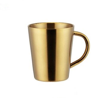304 Rvs Koffiekopje Dubbele Laag Melk Drinkbeker Bier Mok Water Cup 300Ml goud