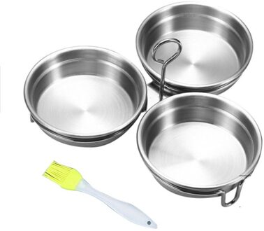 304 Rvs Mould Eierkoker Ei Koken Plaat Met Olie Borstel Ei Koken Gereedschap Liefde Lunch Mold geel