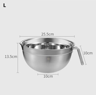 304 Rvs Non Slip Salade Ei Mengen Kom Servies Groente Wassen Gereedschap Bakvormen Soep Fruit Groente Servies