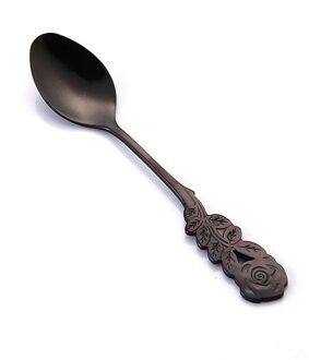 304 Rvs Roze Koffie Lepel, Roeren Lepel, Lange Steel Thee Lepel, Dessertlepel, keukengerei, Directe zwart