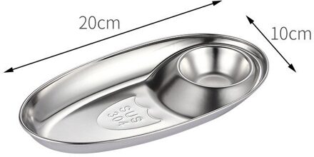 304 Rvs Snack Schotel Dipsaus Schotel Gebakken Kip Frietjes Snack Schotel Saus Rooster Plaat Voor Thuis Servies Accessoires