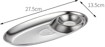 304 Rvs Snack Schotel Dipsaus Schotel Gebakken Kip Frietjes Snack Schotel Saus Rooster Plaat Voor Thuis Servies Accessoires