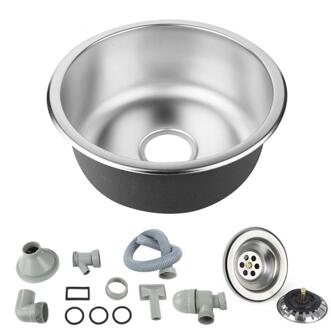 304 Rvs Spoelbak Spoelbak Aanrecht Wastafel Wastafel Met Afvoer Set Home Improvement Cocina Hwc