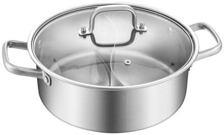 304 Rvs Twin Verdeeld Pot Koken Soeppan Keukengerei Single-Layer Compatibel Soep Voorraad Potten Thuis gereedschap