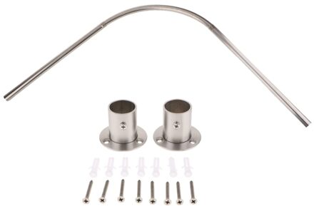 304 Staal Douchegordijn Rail Plafond Ondersteuning 140Cm Hoek Rail Staaf Bad Heavy Duty Duurzaam