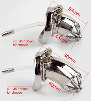 304 Stainless Steel Chastity Device With Urethral Sounds Catheter And Spike Ring S/L Size Cock Cage Choose Male Chastity Belt