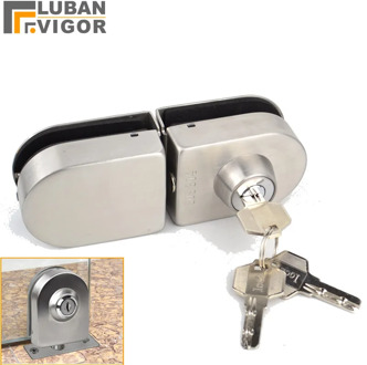 304 Stainless steel Glass Door Lock bolt Latch,With key,for single or double glass door, easy to install, Frameless glass door