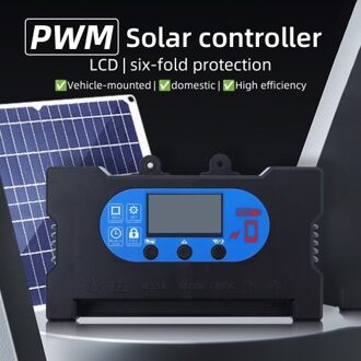 30A Solar Charge Controller 12V/24V Solar Panel Intelligent Regulator with Dual USB / Type-C Ports OLED Display PWM Solar Panel Charge Controller
