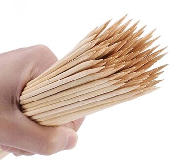 30Cm 100 Stuks Bamboe Houten Bbq Spiesjes Voedsel Bamboe Vlees Tool Barbecue Party Wegwerp Lange Stokken Catering Grill Camping 15cm