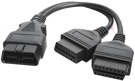 30Cm 16Pin OBD2 Connector Kabel Male Naar Dual Vrouw Y Kabel Obdii Splitter Verlengkabel Auto Diagnose Kabel