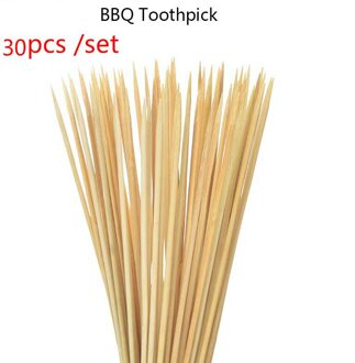 30Cm 30/50Pcs Bamboe Houten Bbq Spiesjes Voedsel Bamboe Vlees Tool Barbecue Party Wegwerp Lange Stokken Catering grill Camping A 30stk