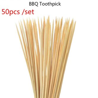 30Cm 30/50Pcs Bamboe Houten Bbq Spiesjes Voedsel Bamboe Vlees Tool Barbecue Party Wegwerp Lange Stokken Catering grill Camping B 50stk