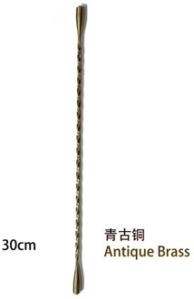 30Cm Dubbele Teardrop Stirrer Roerstokje 304 Rvs Twisted Mengen Roerder Bar Tool 30cm antiek brons