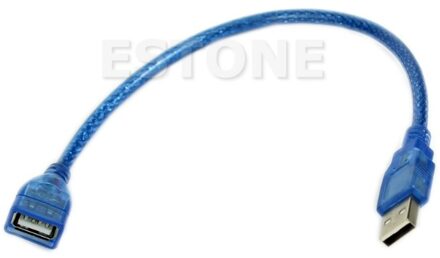 30Cm High Speed Usb 2.0 Verlengkabel Transparant Blauw Man-vrouw Usb Verlengkabel Koperen Kern Usb Korte kabel