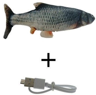 30Cm Kat Speelgoed Elektrische Vis Usb Opladen Simulatie Dansen Springen Moving Floppy Voor Interactieve Pыбка Электрическа 002