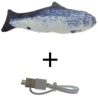 30Cm Kat Speelgoed Elektrische Vis Usb Opladen Simulatie Dansen Springen Moving Floppy Voor Interactieve Pыбка Электрическа 004