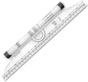 30Cm Rolling Pusher Hoek Parallel Liniaal Hoek Heerser Balancing Schaal Heerser Voor Student Tekening Roller Gradenboog Kompas