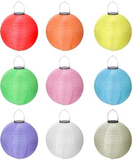 30Cm Waterdichte Lantaarn Bal Solar String Light Globe Ball Party Fairy String Light Outdoor Patio Tuin Chinese Lamp Blauw