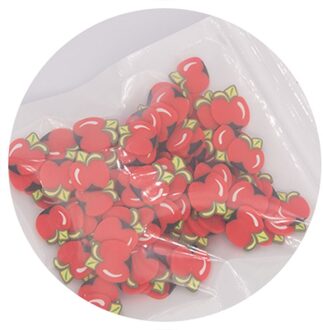 30G Fruit Vorm Polymer Clay Slices Sprinkles Voor Slimes Vullen Charms Pluizige Modder Haarspeld Diy Craft Handwerk Accessoire 5 appel