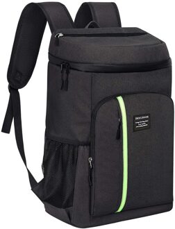 30L Cool Bag Rugzak-Geïsoleerde Rugzak Grote Capaciteit Lichtgewicht Waterdichte Koeler Tassen Voor Camping Wandelen Picknick Dagrugzak zwart