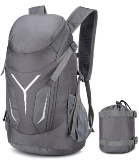 30L Lichtgewicht Opvouwbare Rugzak Waterafstotend Bag Fietsen Camping Klimmen Wandelen Reizen Scholing Reflecterende Sport Bag grijs