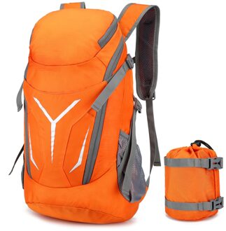 30L Lichtgewicht Opvouwbare Rugzak Waterafstotend Bag Fietsen Camping Klimmen Wandelen Reizen Scholing Reflecterende Sport Bag Oranje