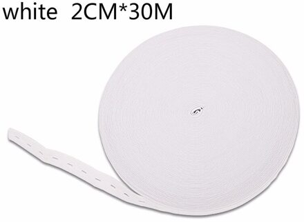 30M Diy Naaien Accessoires 1.5 Cm 2 Cm Knop Gat Elastische Band Wit Zwart Knoopsgat Broek Taille Verstelbare Elastische koord Band wit 2CM