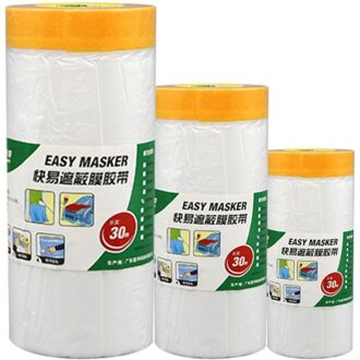 30M Masking Film Voor Schilderen Afgeplakt Masking Film Tape Roll Zelfklevende Schilderij Bescherming Cover Film Vel 30M X 0.9M X 1.8CM