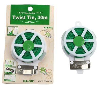 30M Plant Twist Tie Met Cutter Stevige Groene Gecoate Draad Voor Tuinieren Home Office Herbruikbare Draad Kabel Met Slicer