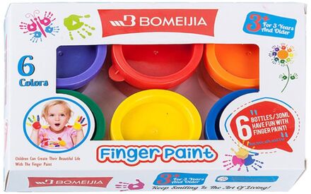 30Ml 6 Levendige Kleuren Wasbare Gouache Voor Kids School Vinger Verf