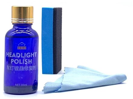 30Ml Auto Koplamp Reiniging Reparatie Restauratie Plastic Oxidatie Achteruitkijkspiegel Coating Koplamp Polijsten Renovatie Verharder met Sponge Cloth